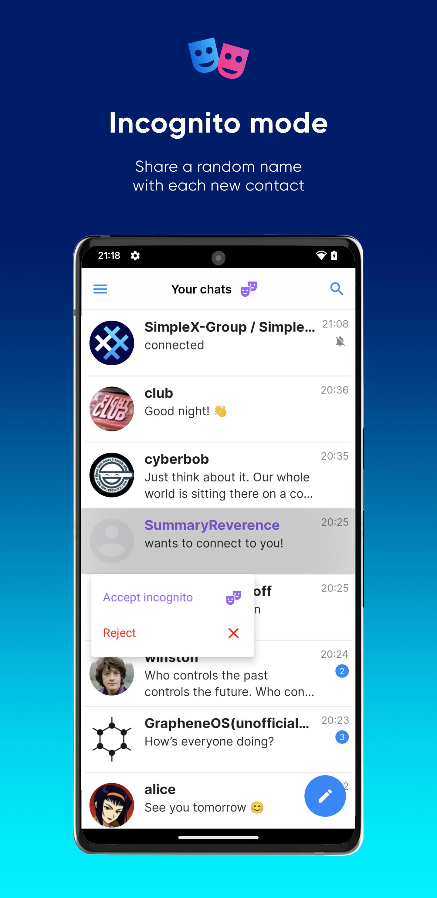 SimpleX Chat screenshot